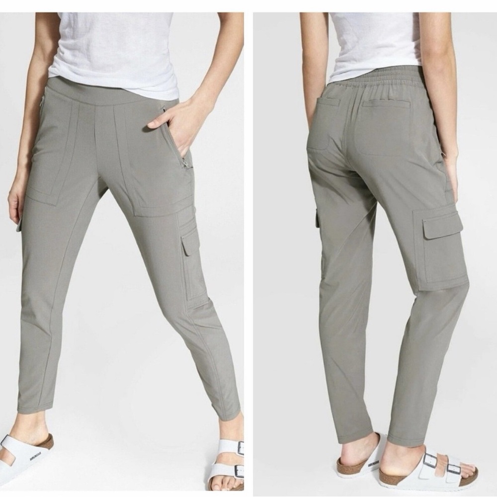 Athleta Chelsea Lightweight Cargo Pants Light Asphalt Pull-On